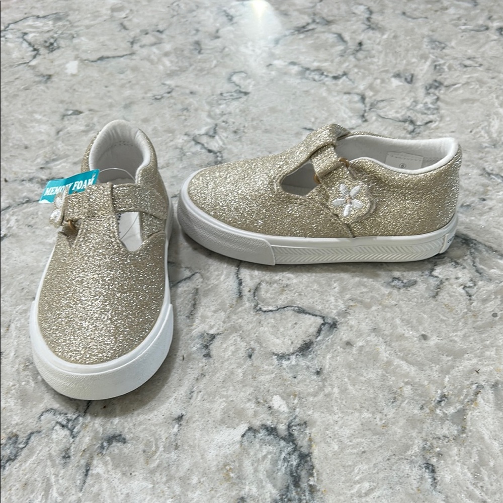 Gold Glitter Kids Shoes